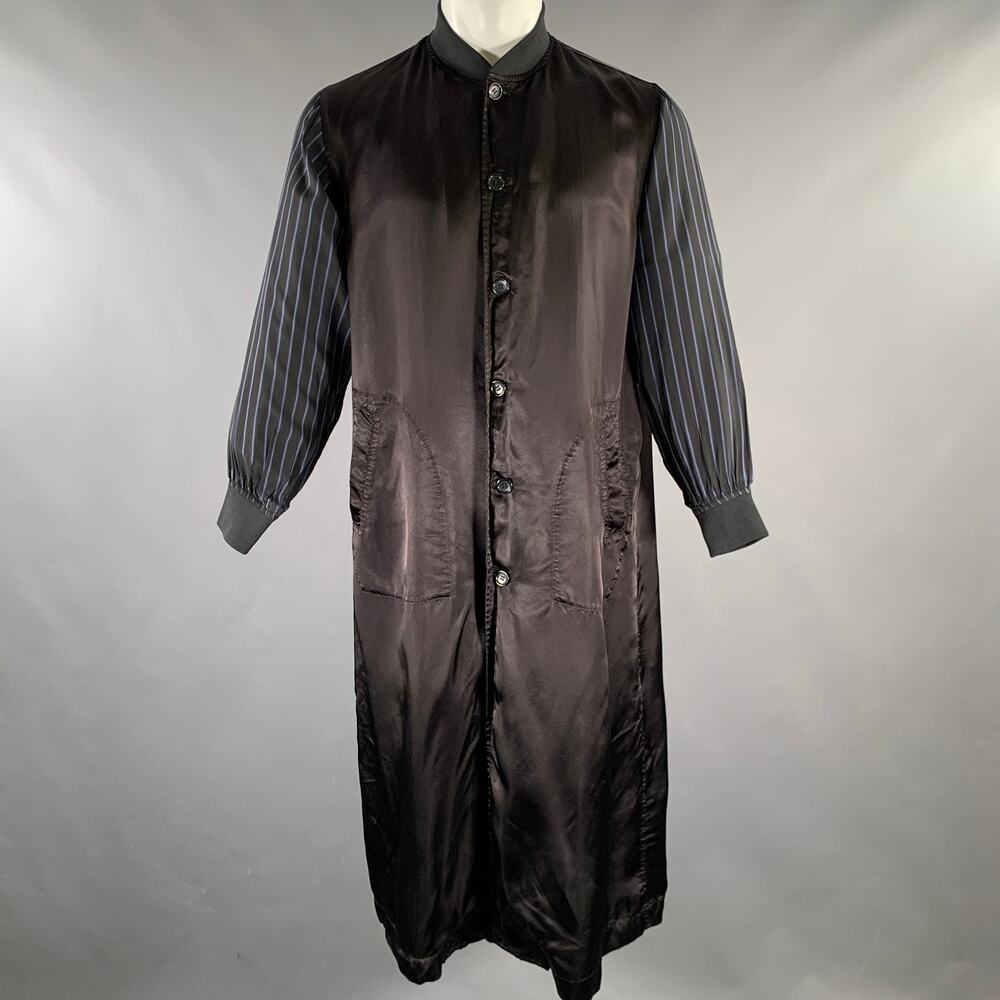 COMME des GARCONS Size S Black Cupro Buttoned Coat